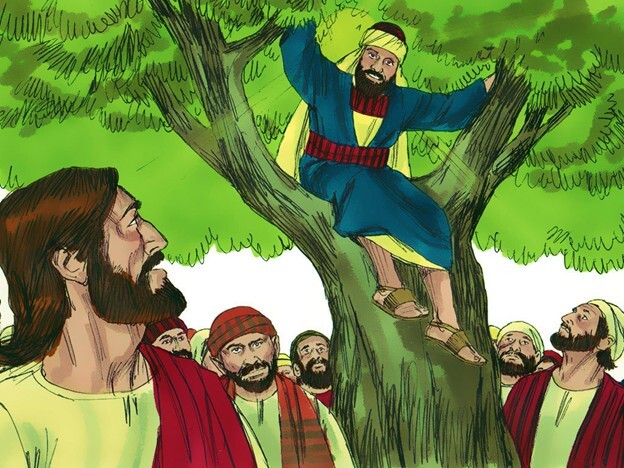 Zacchaeus with attribution to Sweet Publishing / FreeBibleimages.org